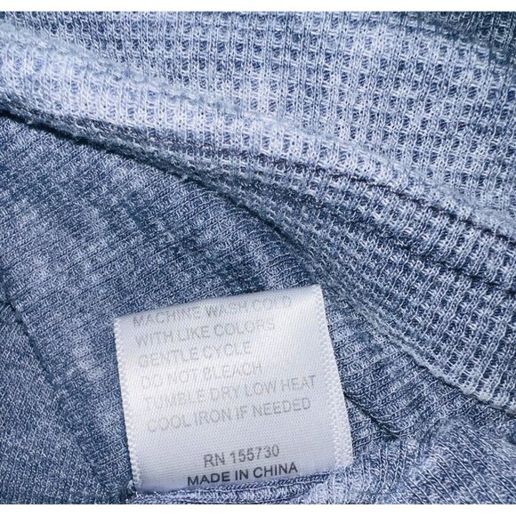 Jane & Delancey Blue Waffle Knit Hoodie Sweatshirt Medium Cotton/Polyester - Picture 4 of 5